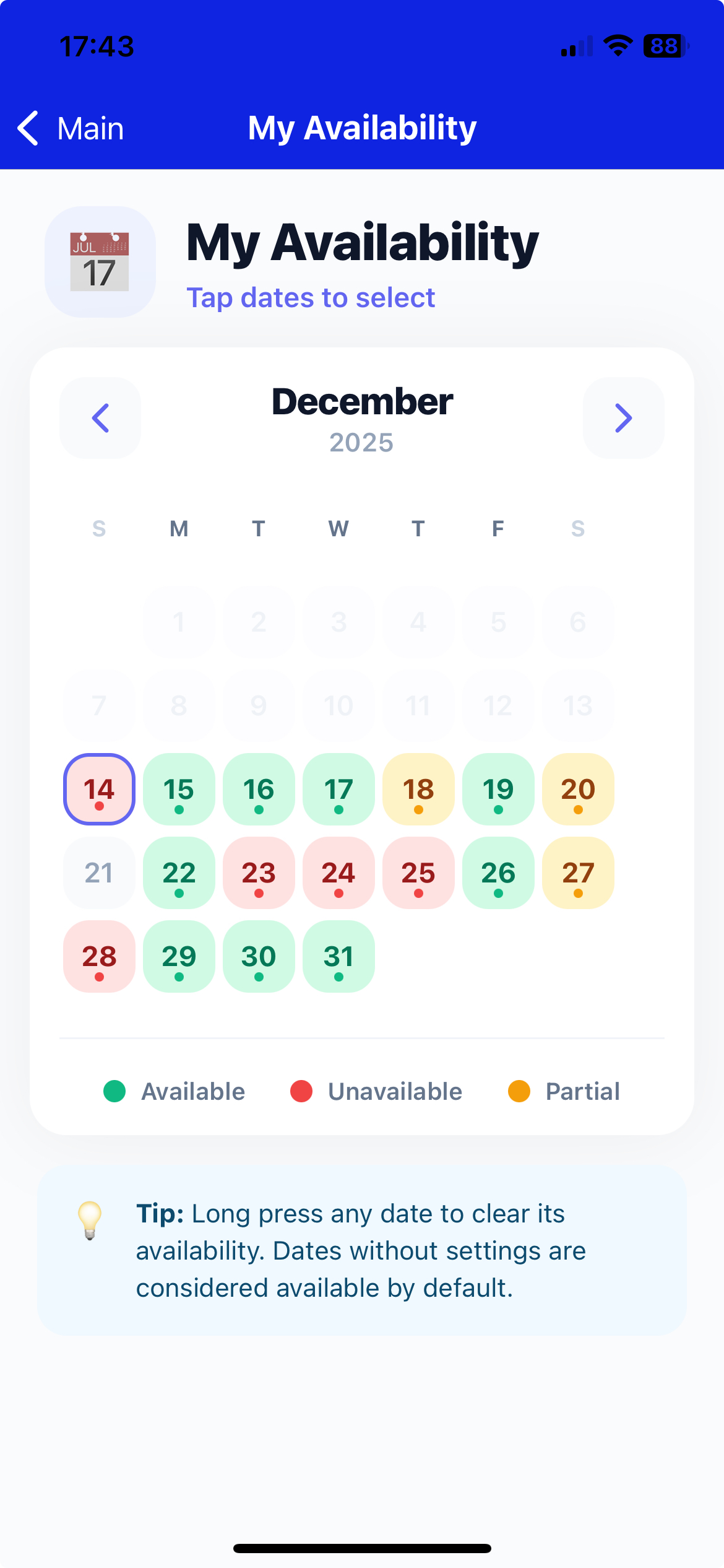 Staff App Screenshot